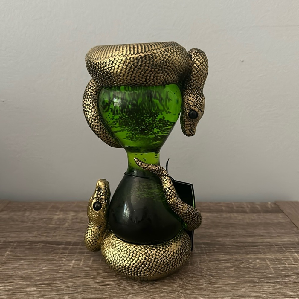COPY - Martha Stewart Halloween Snake 🐍 Waterglobe Glod Tone Green Hourglass NEW
